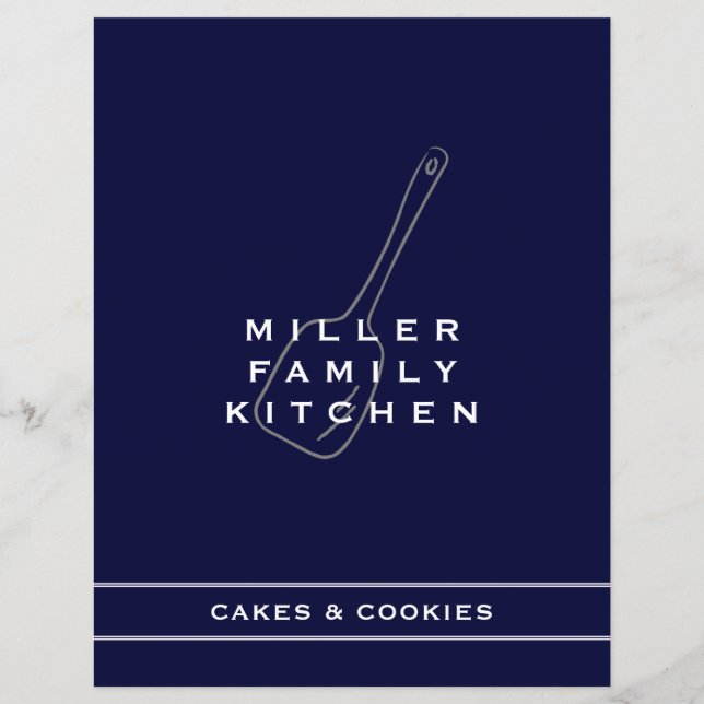 Family Kitchen Cake Cookie Divider | Navy & White (Front)