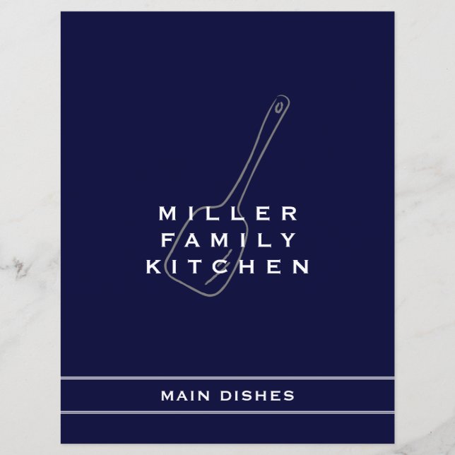 Family Kitchen Main Dish Divider | Navy & White (Front)