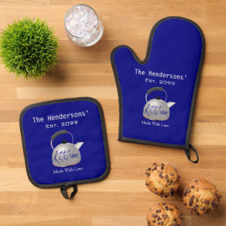 Family Kitchen Oven Mitt & Pot Holder Set