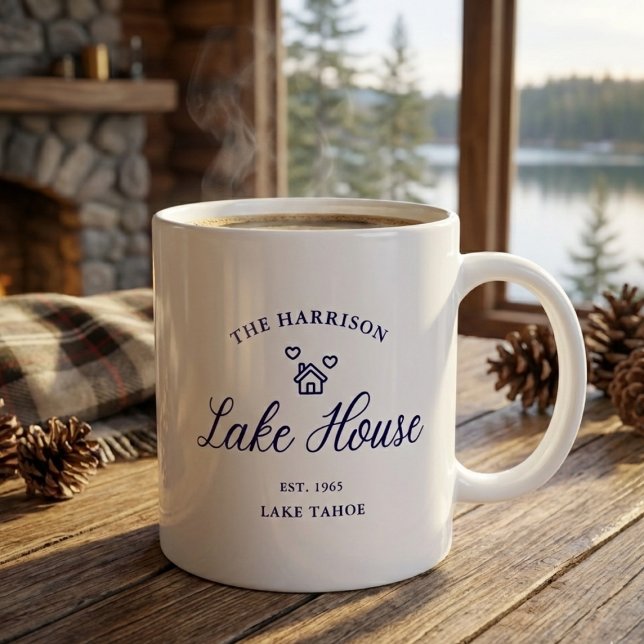 Family Lake House Coastal Custom Decor Coffee Mug (Creator Uploaded)