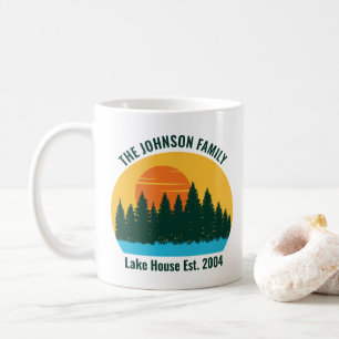 Family Lake House Cute Customized Sunset Coffee Mug