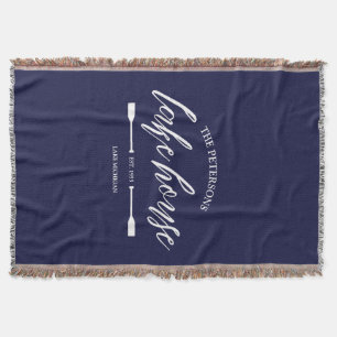 Family Lake House Rental Nautical Custom Decor Throw Blanket