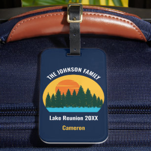 Family Lake Reunion Cute Customised Sunset Luggage Tag