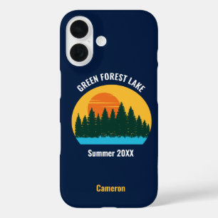 Family Lake Reunion Cute Customized Sunset iPhone 16 Case