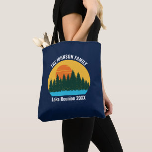 Family Lake Reunion Cute Customized Sunset Tote Bag