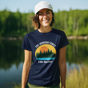 Family Lake Trip Cute Custom Sunset Women's T-Shirt