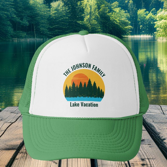 Family Lake Trip Cute Customised Sunset Trucker Hat (Creator Uploaded)