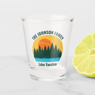 Family Lake Trip Cute Customized Sunset Shot Glass