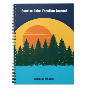 Family Lake Vacation Cute Customized Sunset Notebook