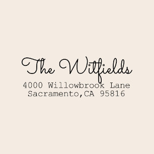 Family Last Name Fancy Script Return Address Self-inking Stamp