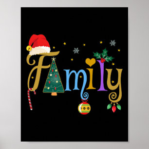 Family Letters Christmas Style Love My Family Chri Poster