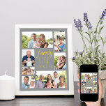 Family Life Quote Grey and Yellow Photo Collage Poster<br><div class="desc">Poster print to customise with 7 of your favourite family photos. "Family Life is the Best Life" is lettered in casual script and skinny font typography and the design has an on trend colour palette of grey and yellow (editable). Add your photos, working clockwise from the top left, and the...</div>