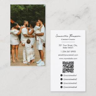 Family Lifestyle Influencer Content Creator Photo Business Card