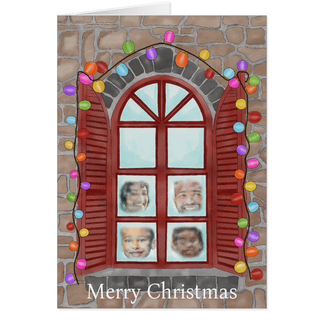 Family Lighted Christmas Window Photocard (Front)