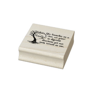 Family like branches on a tree quote Typography Rubber Stamp