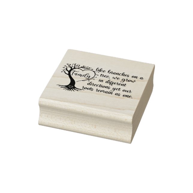 Family like branches on a tree quote Typography Rubber Stamp (Stamp)