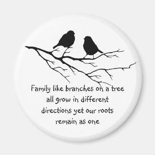 Family like branches on a tree Saying with Birds Magnet