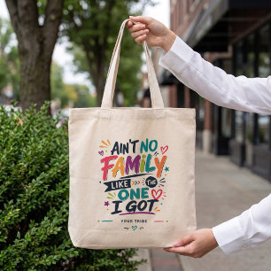 Family Like The One Trendy Custom Colourful Text Large Tote Bag