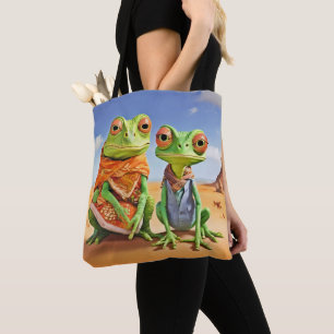 Family Lizard Artwork Tote Bag