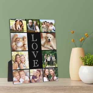 Family Love 10 Photo Collage Black Plaque