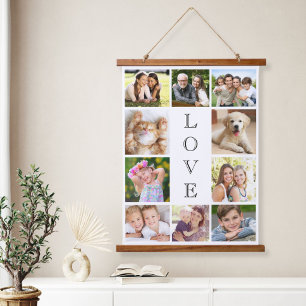 Family Love 10 Photo Collage Hanging Tapestry