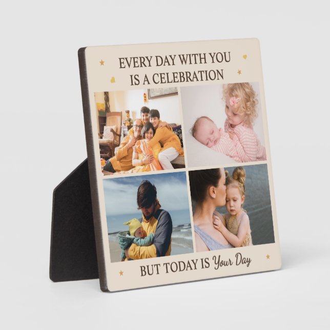 Family Love – 4 Photo Son & Daughter Day Plaque (Front)