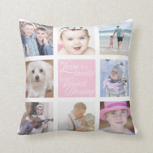 Family Love 8 Square Photographs Cushion
