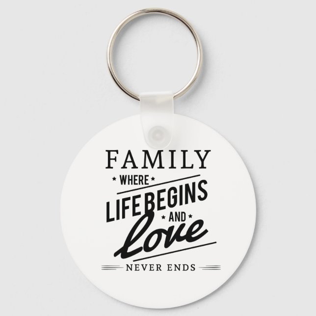 Family Love basic button Key Ring (Front)