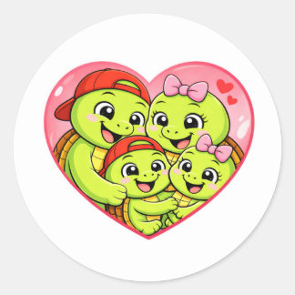Family Love Bubble Classic Round Sticker
