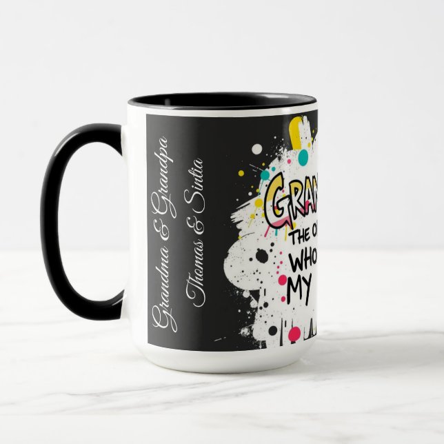Family Love Burst - personalized Grandparent Day Mug (Left)