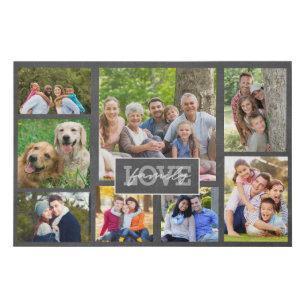 Family Love Custom Photo Collage Modern 36x24 Faux Canvas Print