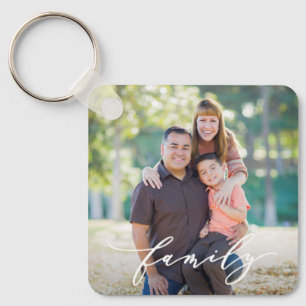 Family Love Editable Colour Custom Photo Keychain