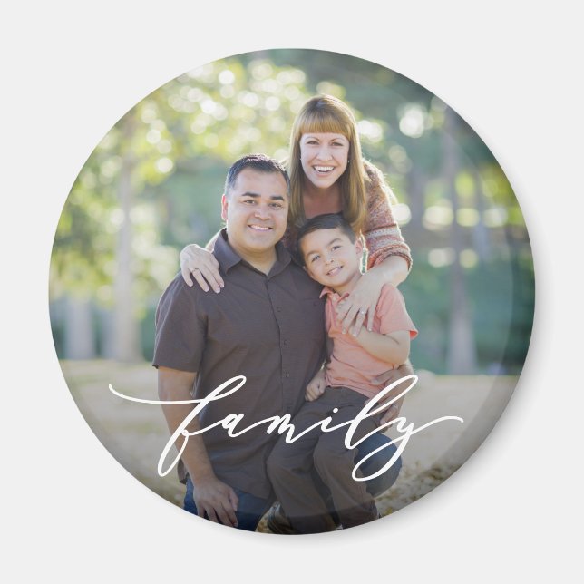 Family Love Editable Colour Custom Photo Magnet (Front)