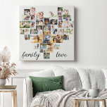 Family Love Heart Shaped 36 Photo Collage Canvas P<br><div class="desc">Create your own personalised canvas with 36 of your favourite photos and your family name(s). The photo template is set up to create a photo collage in the shape of a love heart, displaying your pictures in a mix of portrait, landscape and square instragram formats. The design has a white...</div>