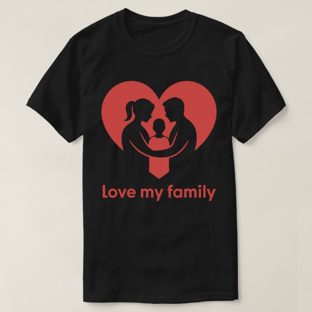 Family Love Heart Tee (Design Front)