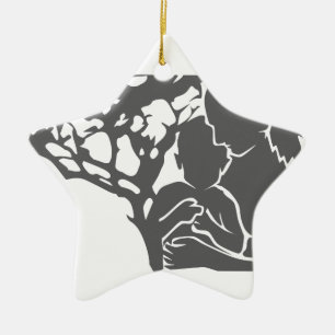 family love / mother and child ceramic tree decoration
