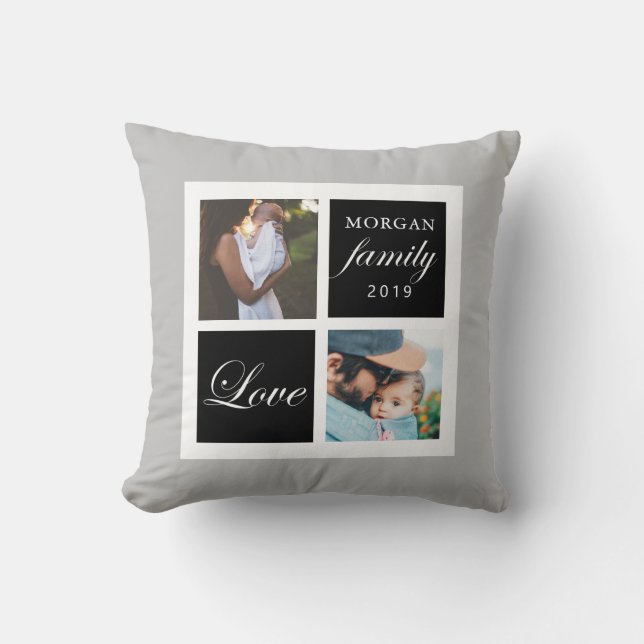 Family Love | Personalised Photo Throw Pillow (Front)