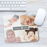 Family Love Photo Collage Gray Mouse Mat<br><div class="desc">Message me if you need assistance or have any special requests.</div>