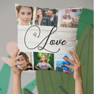 Family Love Photo Collage Simple Cushion