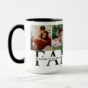 Family Love Quote Custom 4 Photo Collage cute  Mug