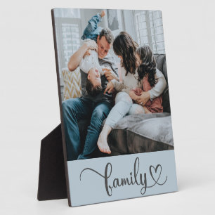 Family Love Script Custom Photo Tabletop Easel  Plaque