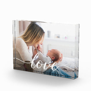 Family Love Script Personalised Photo for Mum Block
