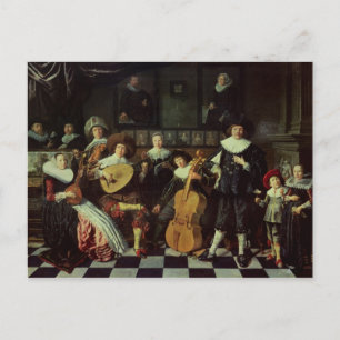 Family Making Music Postcard