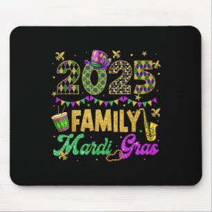 Family Mardi Gras 2025 Fat Tuesday Family Matching Mouse Mat