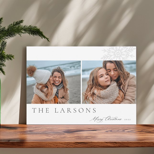 Family Marquee | Merry Christmas Two Photo Holiday Card (Creator Uploaded)