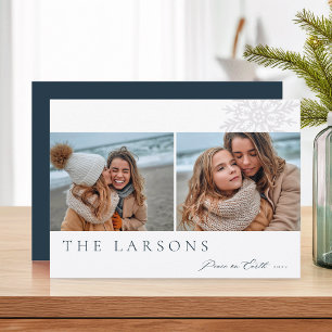 Family Marquee Peace on Earth Two Photo Holiday Card