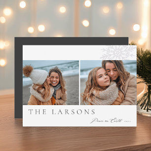 Family Marquee   Peace on Earth Two Photo Holiday Card