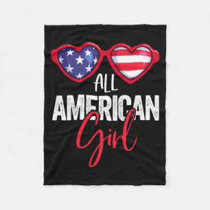 Family Matching 4th Of July Shirt Women Girls Fleece Blanket