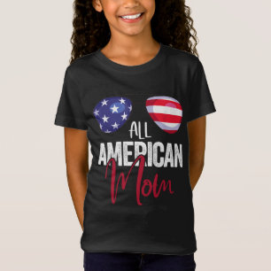 Family Matching 4th of July Women Mum American Fla T-Shirt
