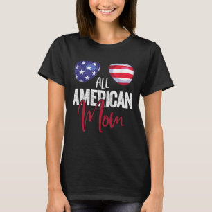 Family Matching 4th of July Women Mum American Fla T-Shirt